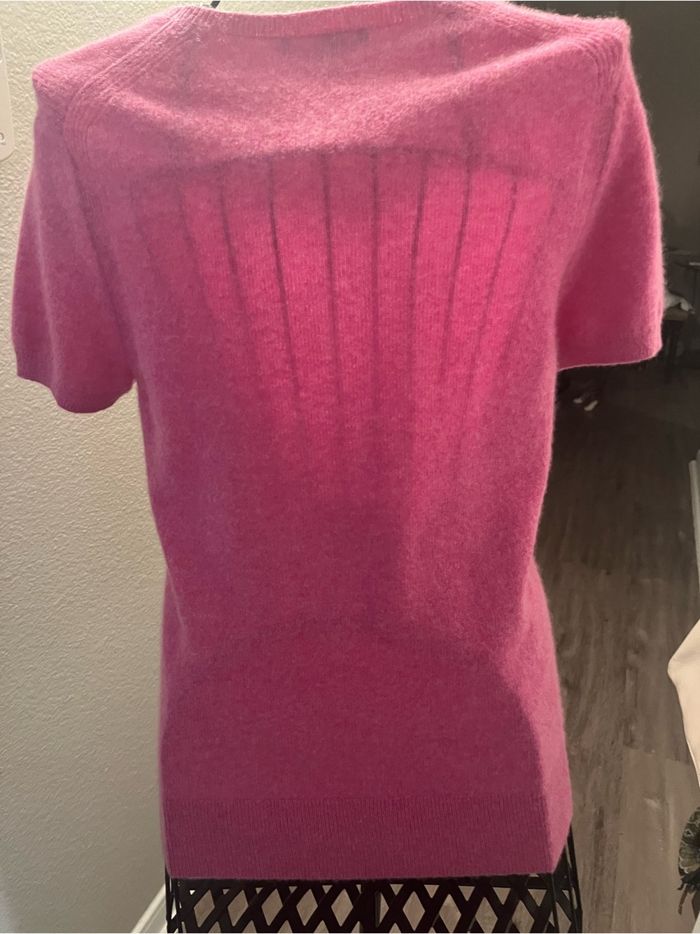 Saks Fifth Avenue Bright Pink Short Sleeve Sweater - Picture 5 of 6